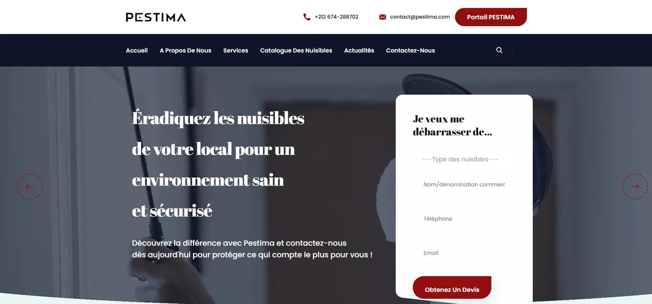 Aperçu du site PESTIMA